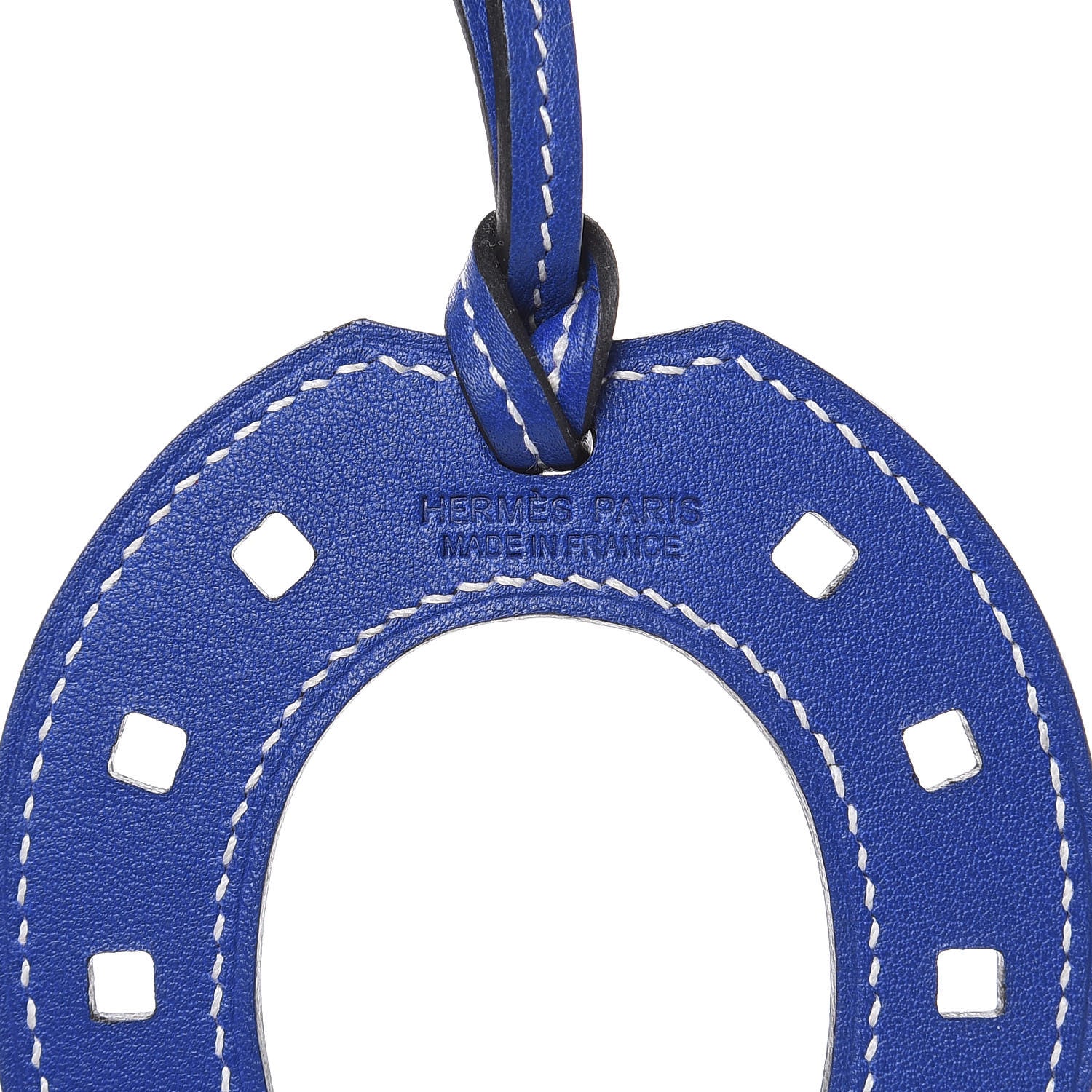 Hermes Swift Paddock Horseshoe Bag Charm Bleu Electrique 3 of 3