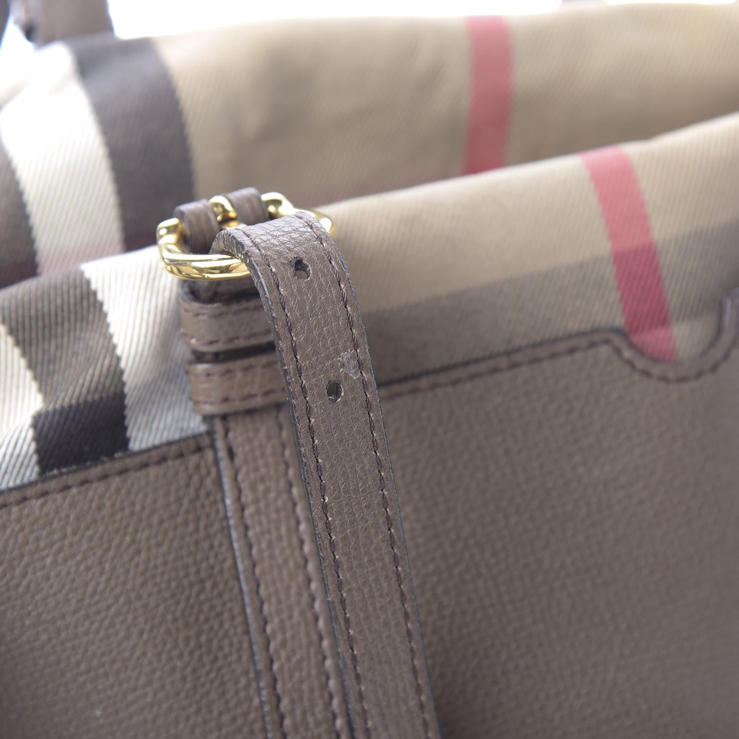 Burberry Grainy Calfskin House Check Mason Diaper Tote 17 of 31