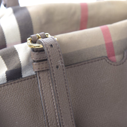 Burberry Grainy Calfskin House Check Mason Diaper Tote 17 of 31