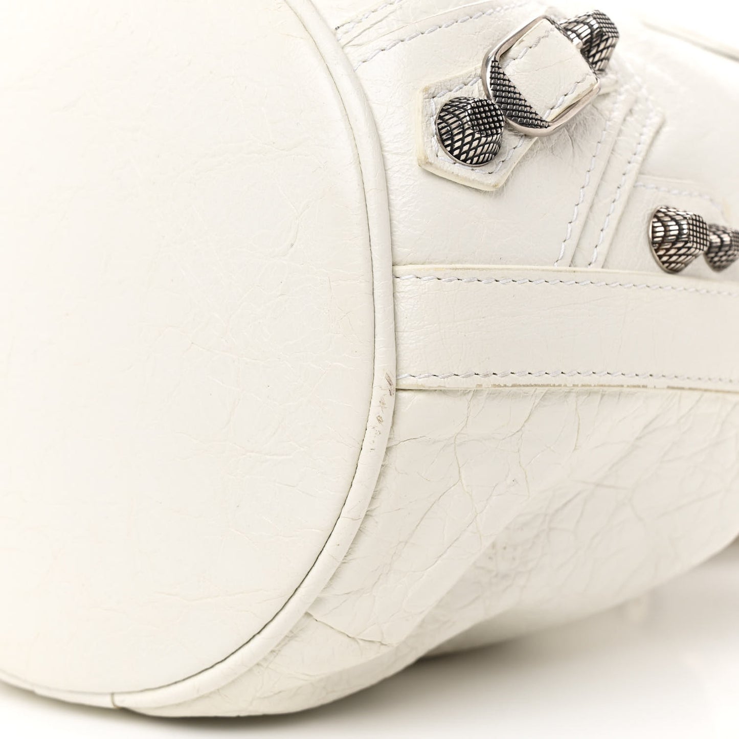 Agneau Arena Le Cagole Bucket Bag XS Optic White