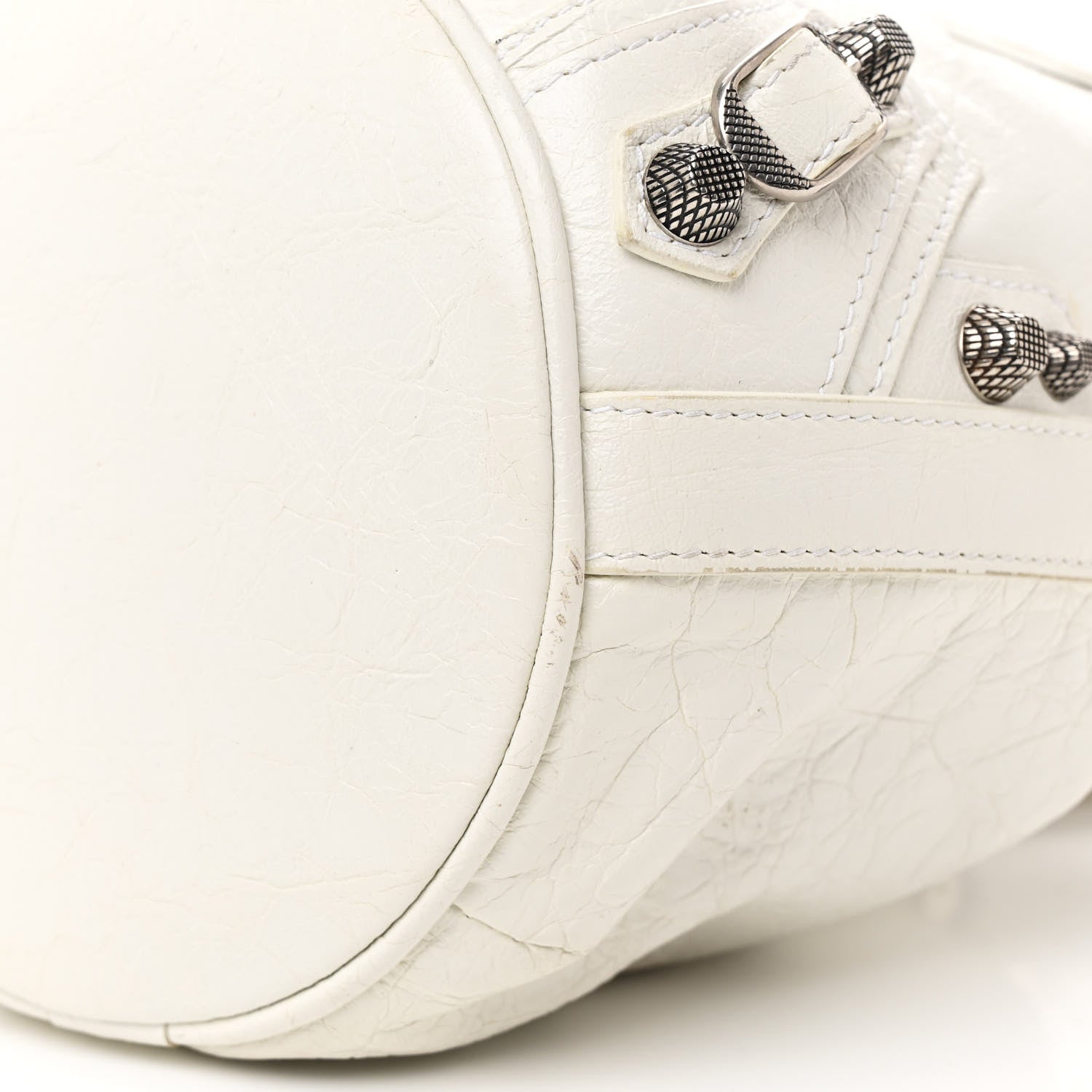 Balenciaga Agneau Arena Le Cagole Bucket Bag XS Optic White 12 of 17