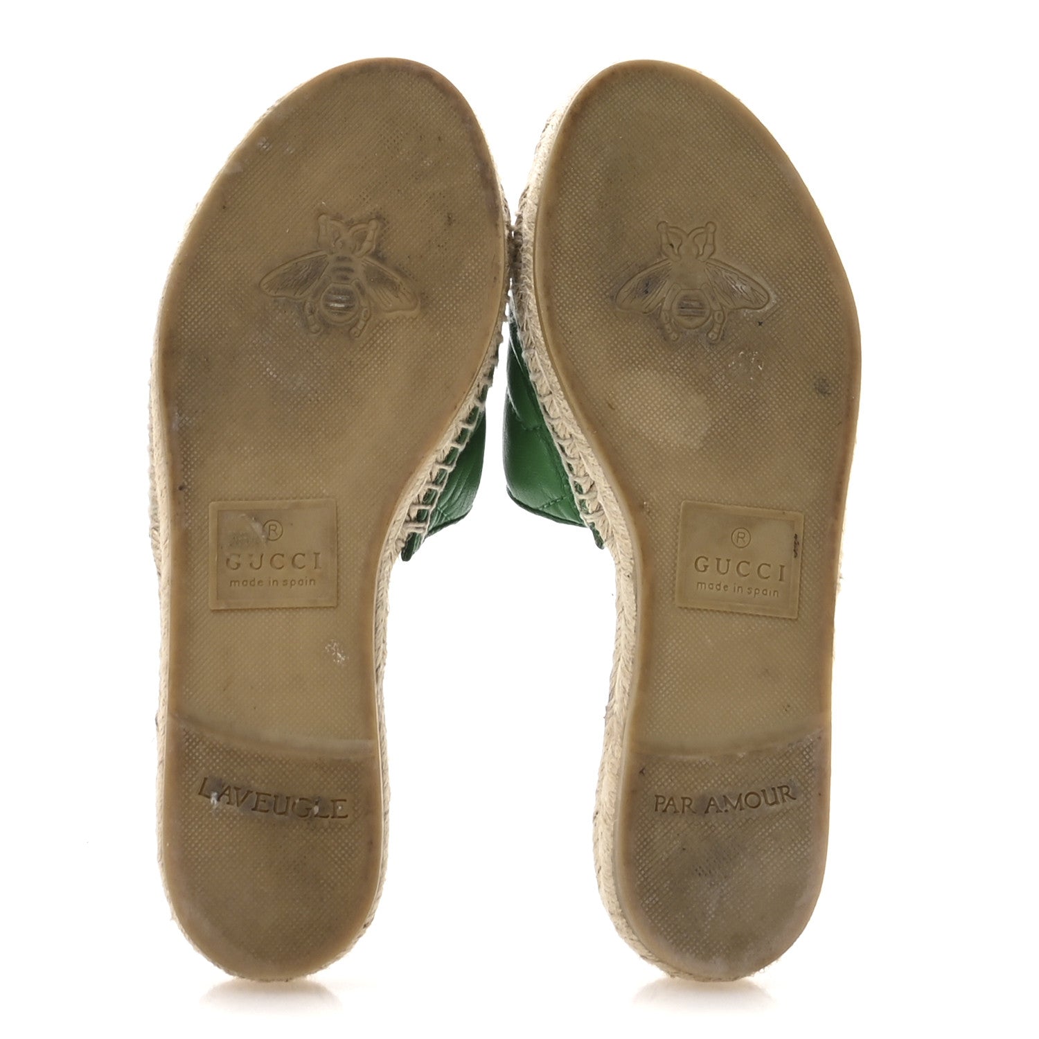 Gucci Nappa Matelasse GG Marmont Espadrille Slide Sandals 35.5 New Shamarock 6 of 8