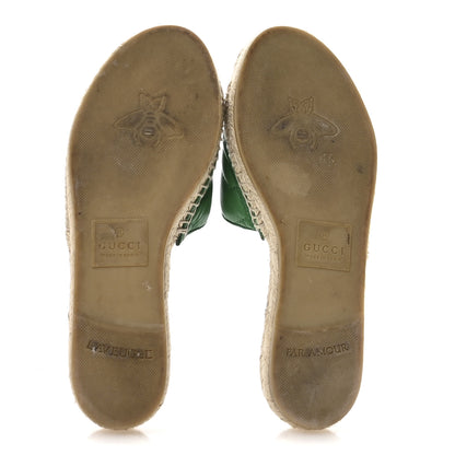 Gucci Nappa Matelasse GG Marmont Espadrille Slide Sandals 35.5 New Shamarock 6 of 8