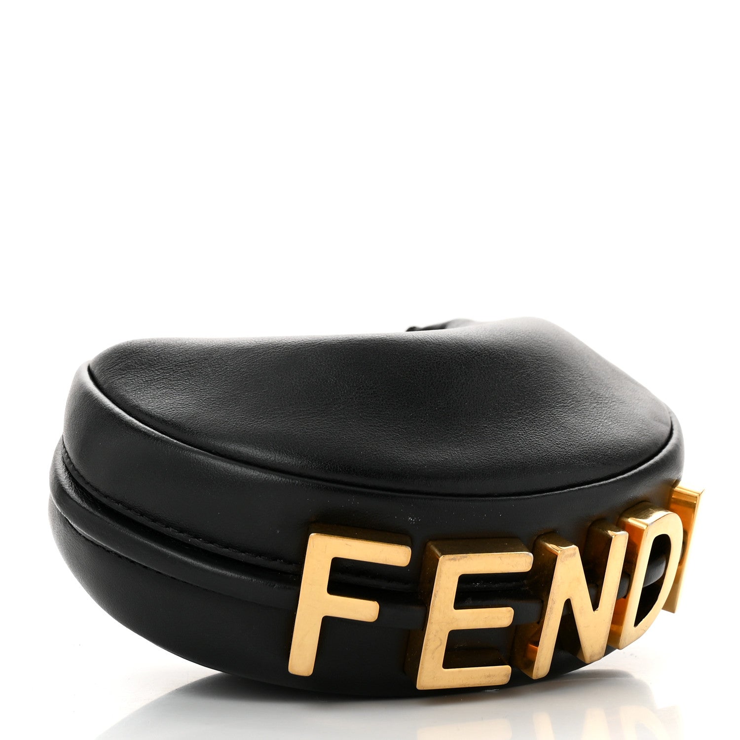 Fendi Vitello Grace Matte Nano Fendigraphy Hobo Charm Black 4 of 10
