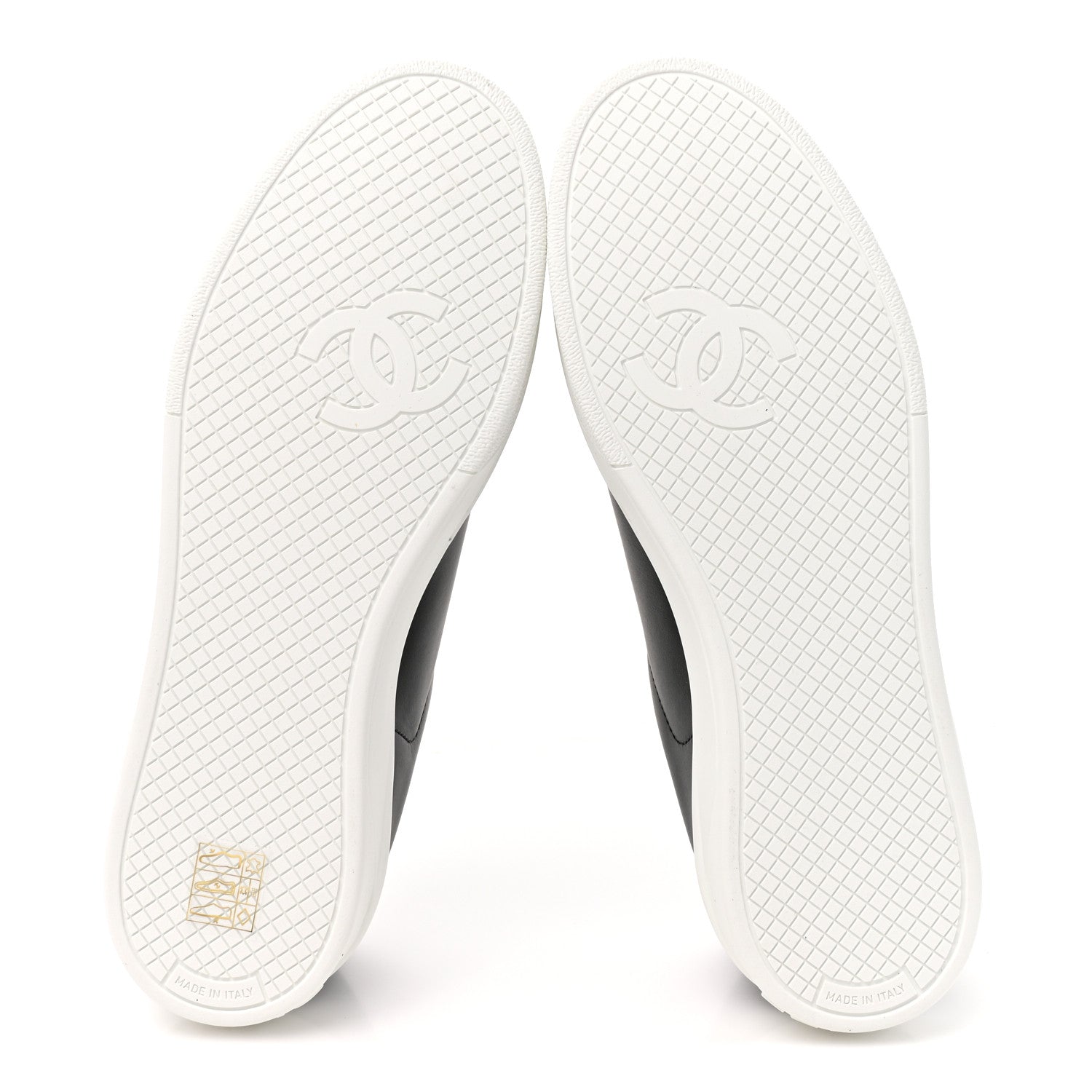 Chanel Calfskin CC Uniform Womens Sneakers 38 Black 7 of 10