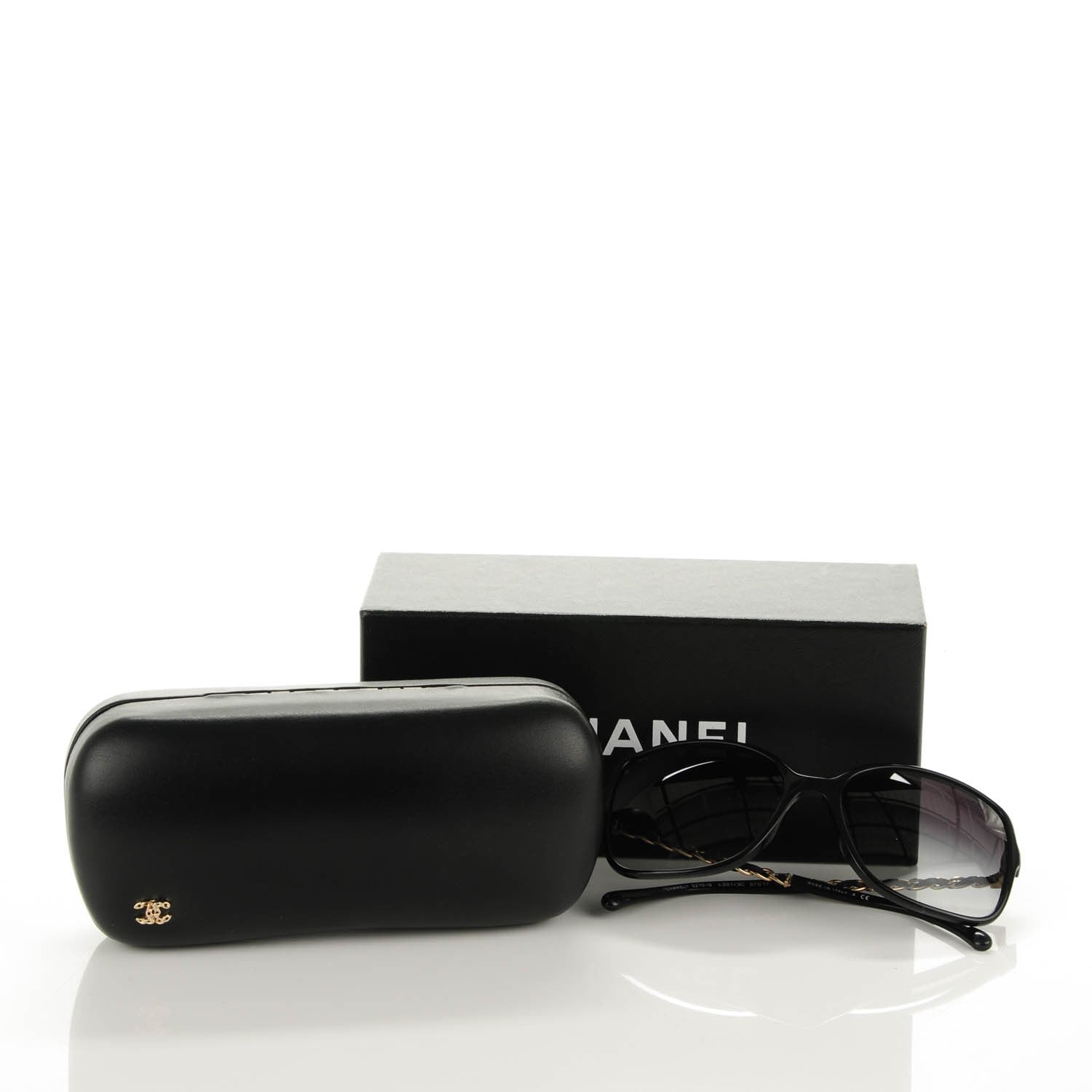 Chanel Lambskin Square Chain Sunglasses 5210-Q Black 7 of 7
