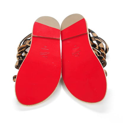 Christian Louboutin Pony Hair Mens Nuria Uomo Flat Sandals 43 Leopard 5 of 6