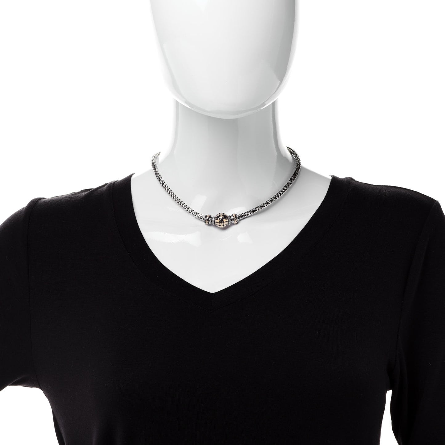 Sterling Silver 18K Yellow Gold Dot Classic Chain Necklace