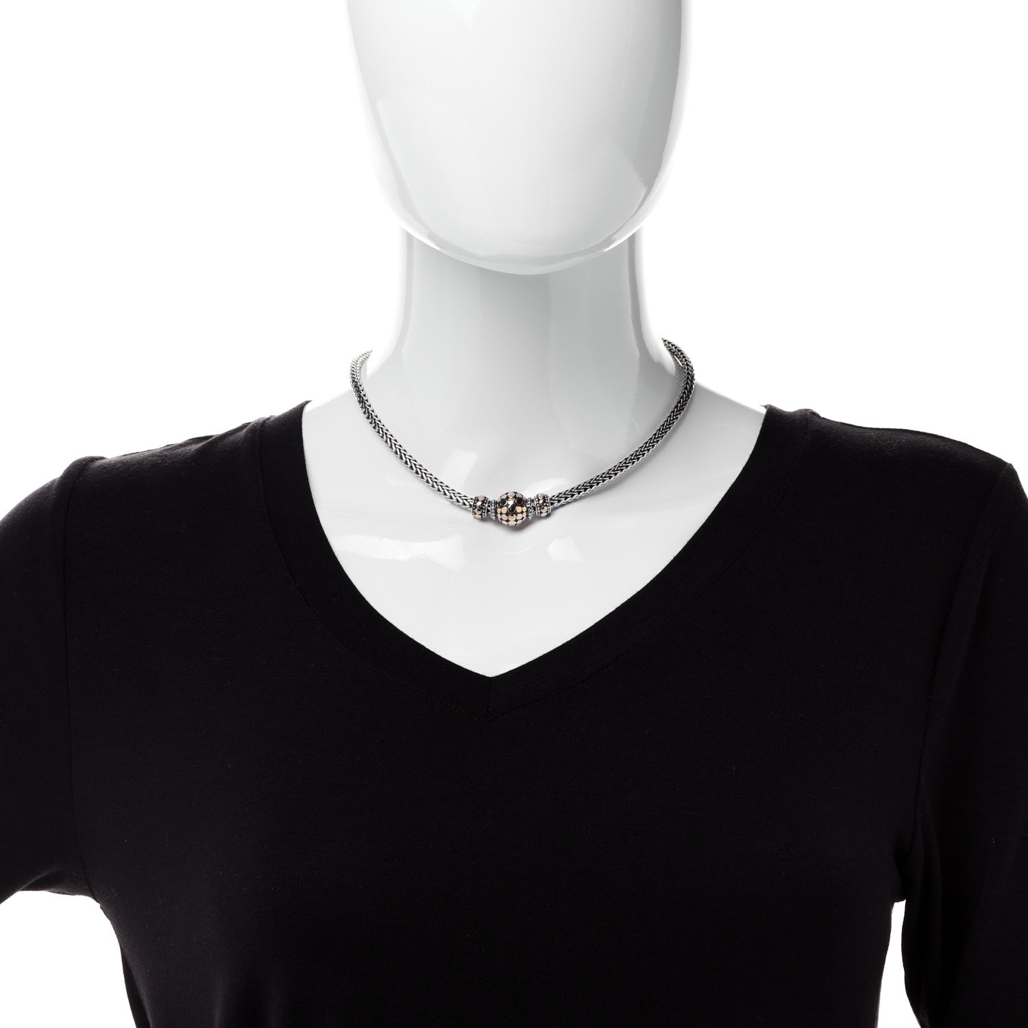 John Hardy Sterling Silver 18K Yellow Gold Dot Classic Chain Necklace 2 of 4