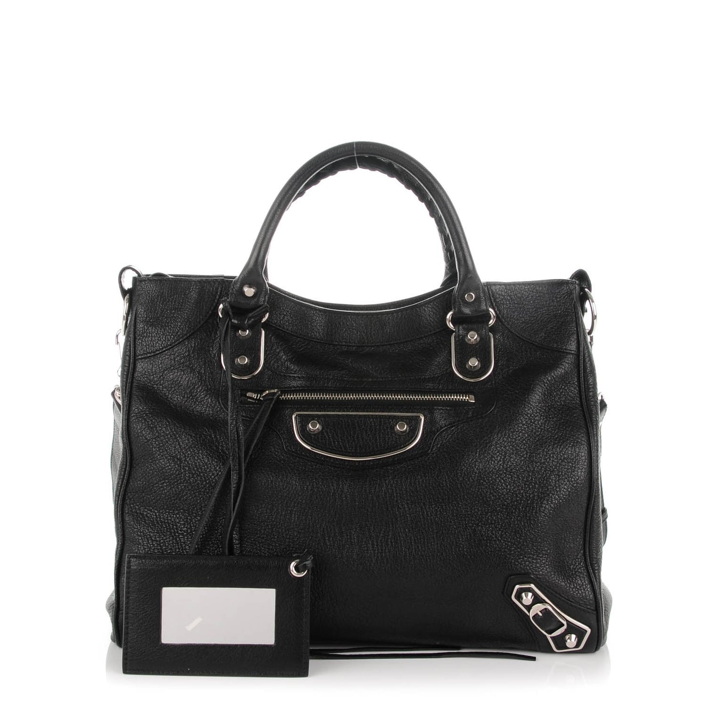 Chevre Silver Metallic Edge Hardware Velo Black