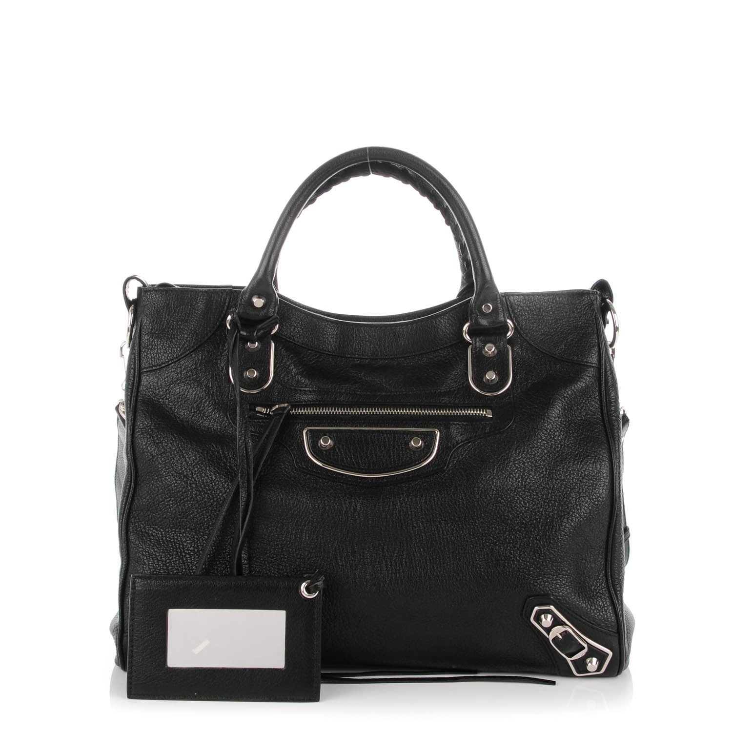 Balenciaga Chevre Silver Metallic Edge Hardware Velo Black 1 of 10
