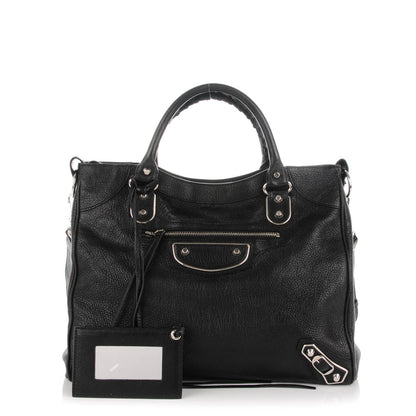 Balenciaga Chevre Silver Metallic Edge Hardware Velo Black 1 of 10