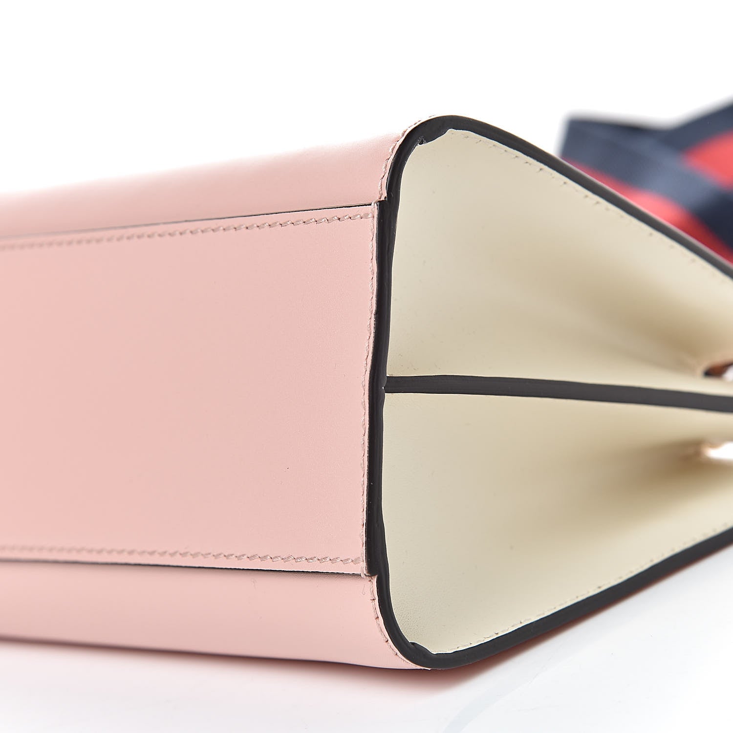Gucci Nappa Bamboo Web Mini Nymphaea Top Handle Bag Perfect Pink Mystic White 9 of 10