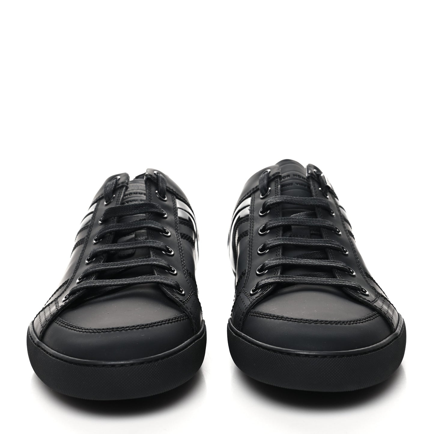 Matte Calfskin Patent Mens Sneakers 40.5 Black