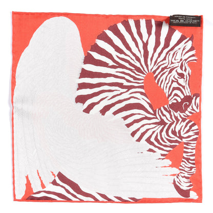 Hermes Silk Carre Zebra Pegasus Nano Scarf 20 Rouge Bordeaux Black 2 of 5