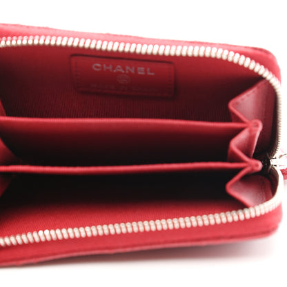 Chanel Caviar Quilted Zip Coin Purse Red 5 of 8
