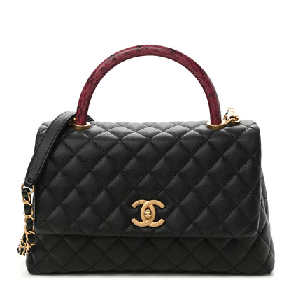 Chanel Caviar Elaphe Quilted Small Coco Handle Flap Black 1 of 10