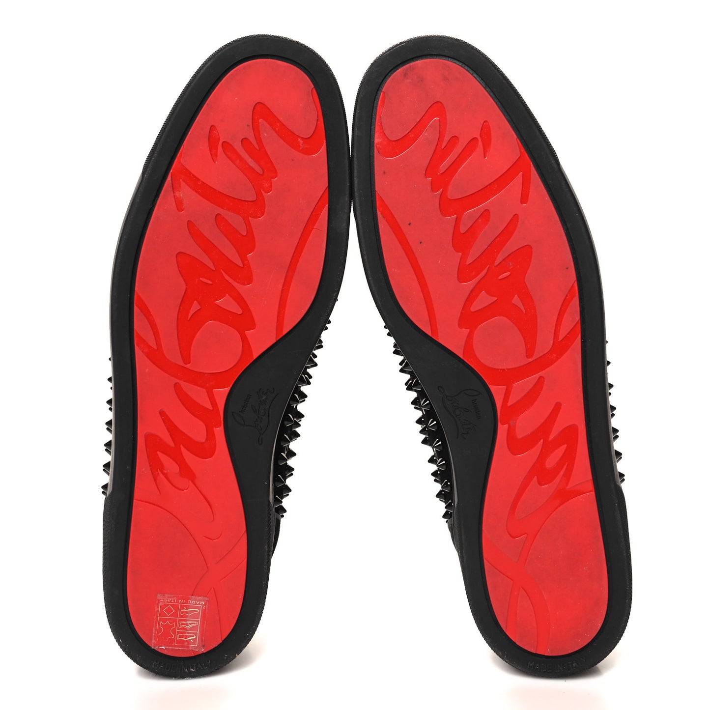 Veau Velours Mens Louis Orlato Flat Spikes Sneakers 45.5 Black