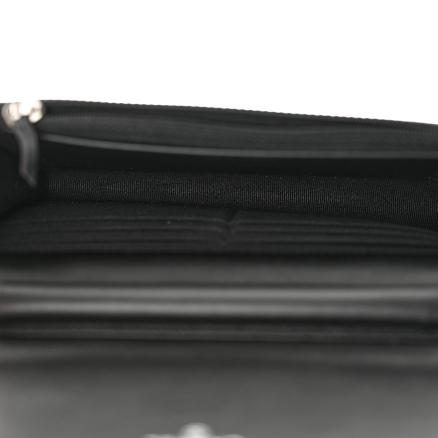 Caviar Quilted Boy Wallet On Chain WOC Black