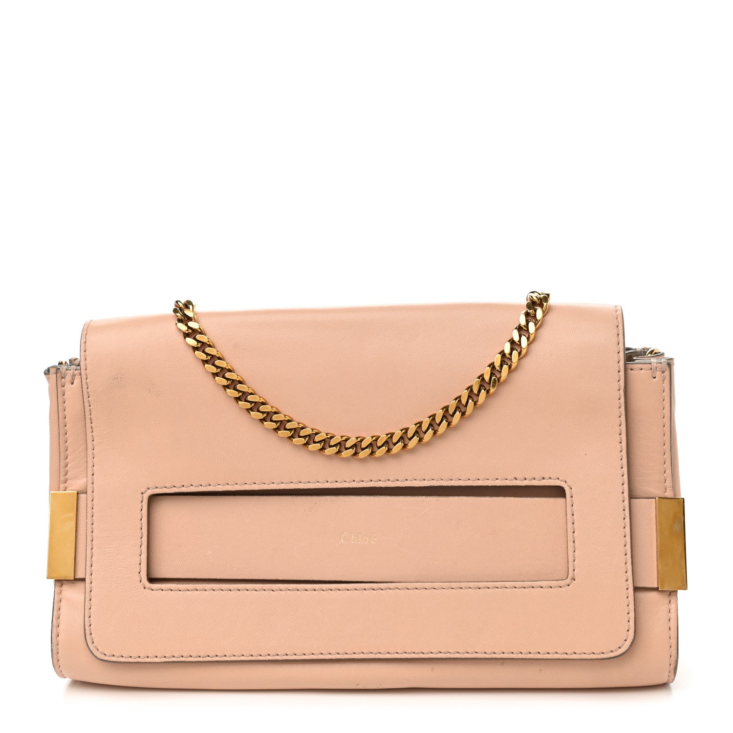 Chloe Nappa Medium Elle Chain Clutch Blush Nude 1 of 12
