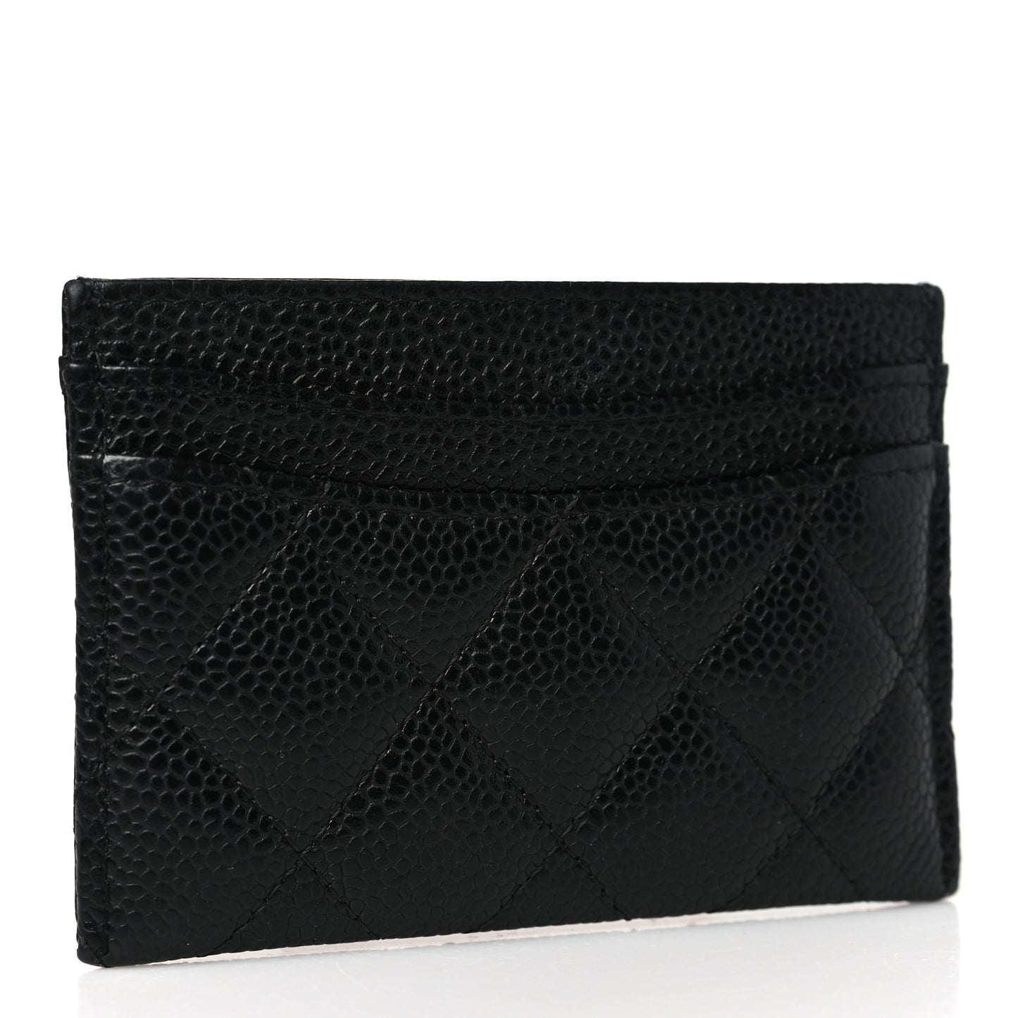 Caviar Quilted Card Holder Black