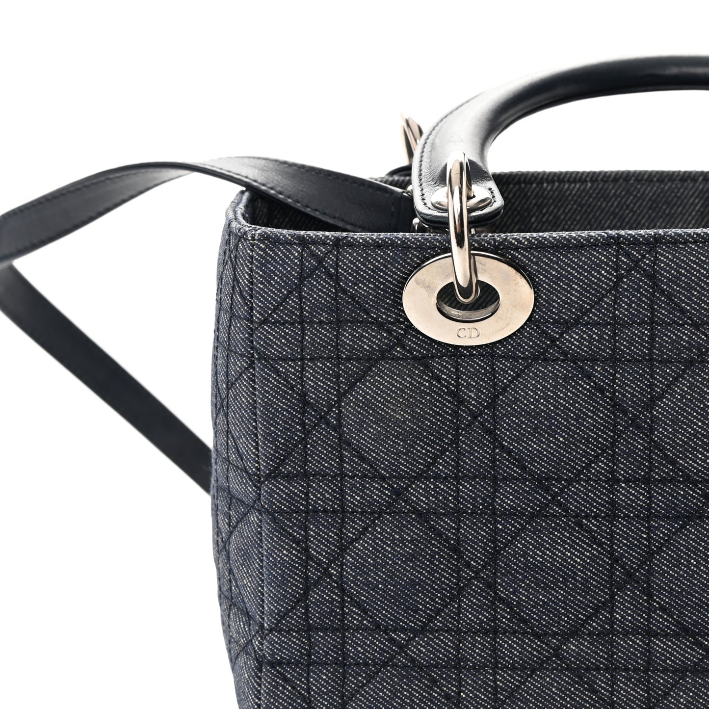 Denim Cannage Medium Lady Dior Black