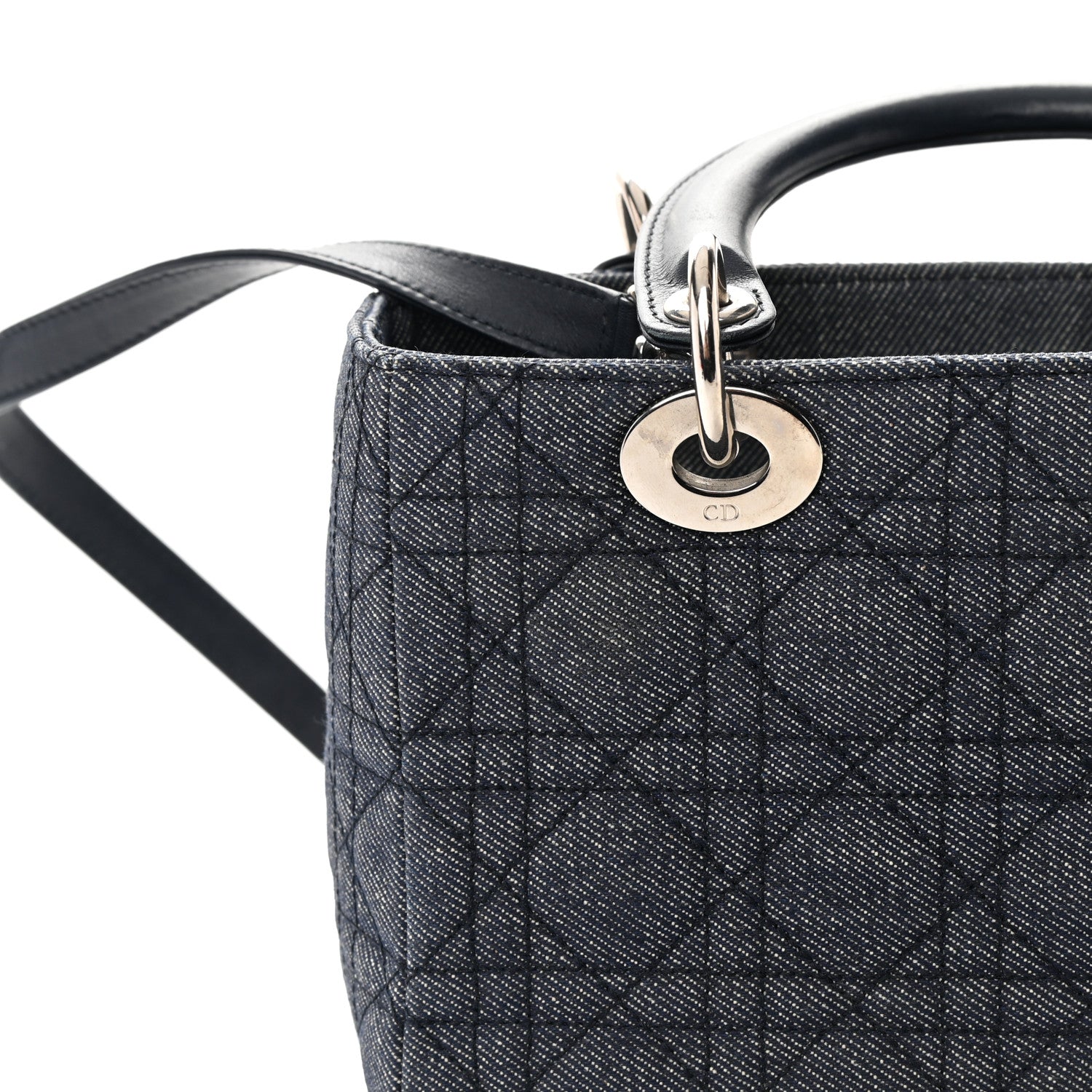 Christian Dior Denim Cannage Medium Lady Dior Black 18 of 21