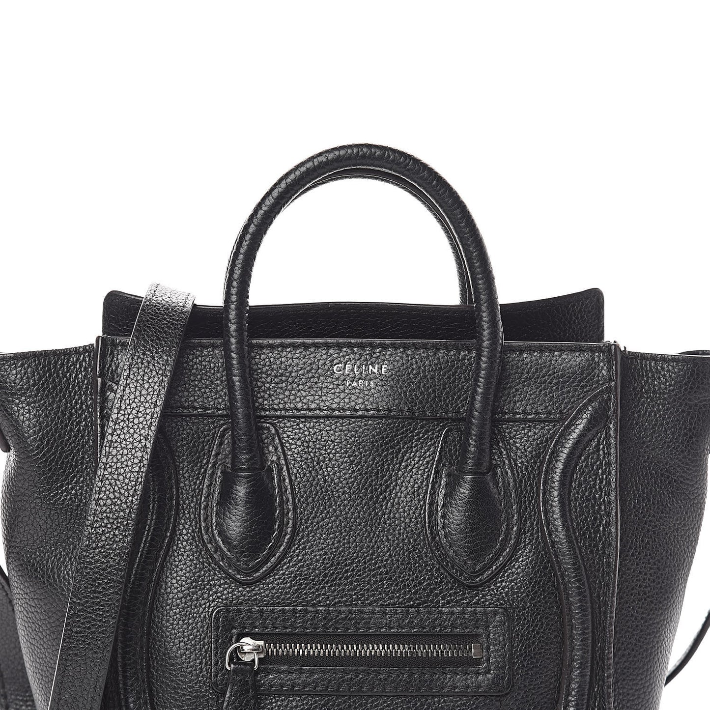 Drummed Calfskin Nano Luggage Black