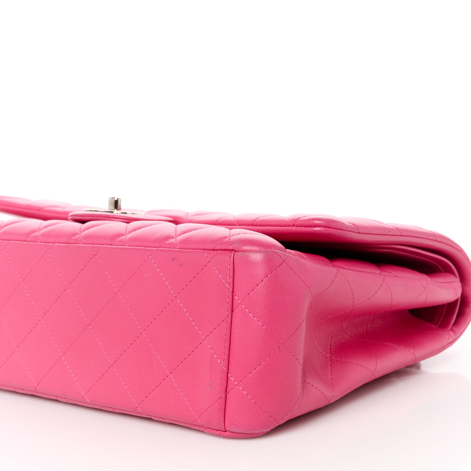 Chanel Lambskin Quilted Maxi Double Flap Fuchsia 11 of 14