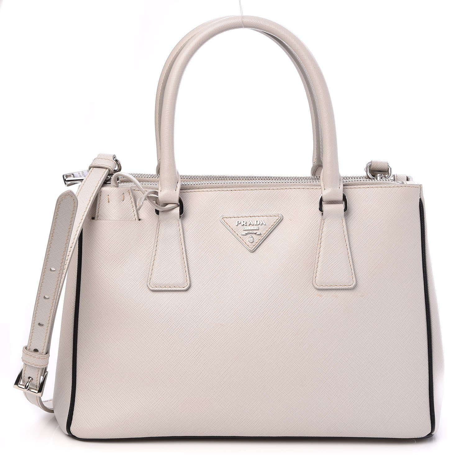 Prada Saffiano Small Galleria Double Zip Tote Bianco 1 of 14