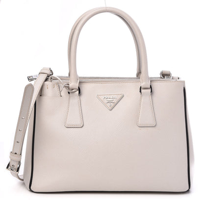 Prada Saffiano Small Galleria Double Zip Tote Bianco 1 of 14