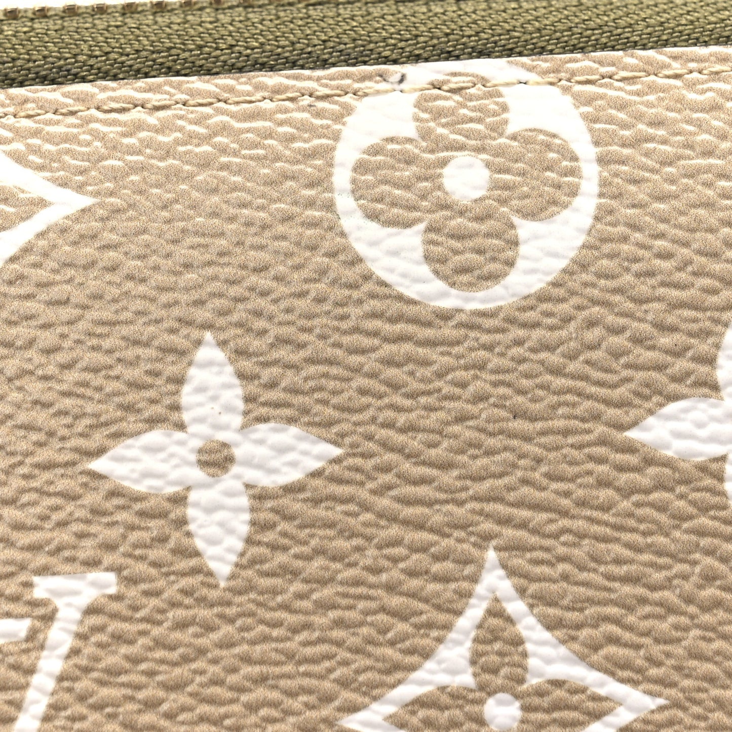 Monogram Giant Zippy Wallet Kaki White