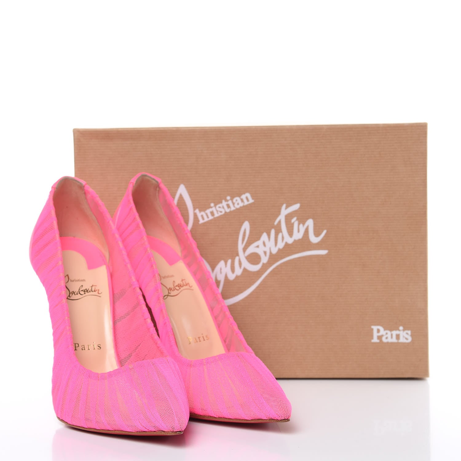 Christian Louboutin Tulle Patent Follies Draperia 100 Pumps 40 Shocking Pink 8 of 9