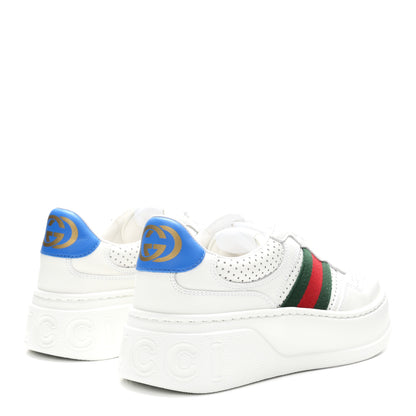 Gucci Calfskin Web Perforated Womens Platform 55mm Sneakers 36 White Bright Splash 5 of 11