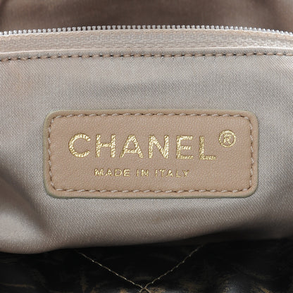 Chanel Nylon Printed Quilted Accordion Flap Black Gold 6 of 11