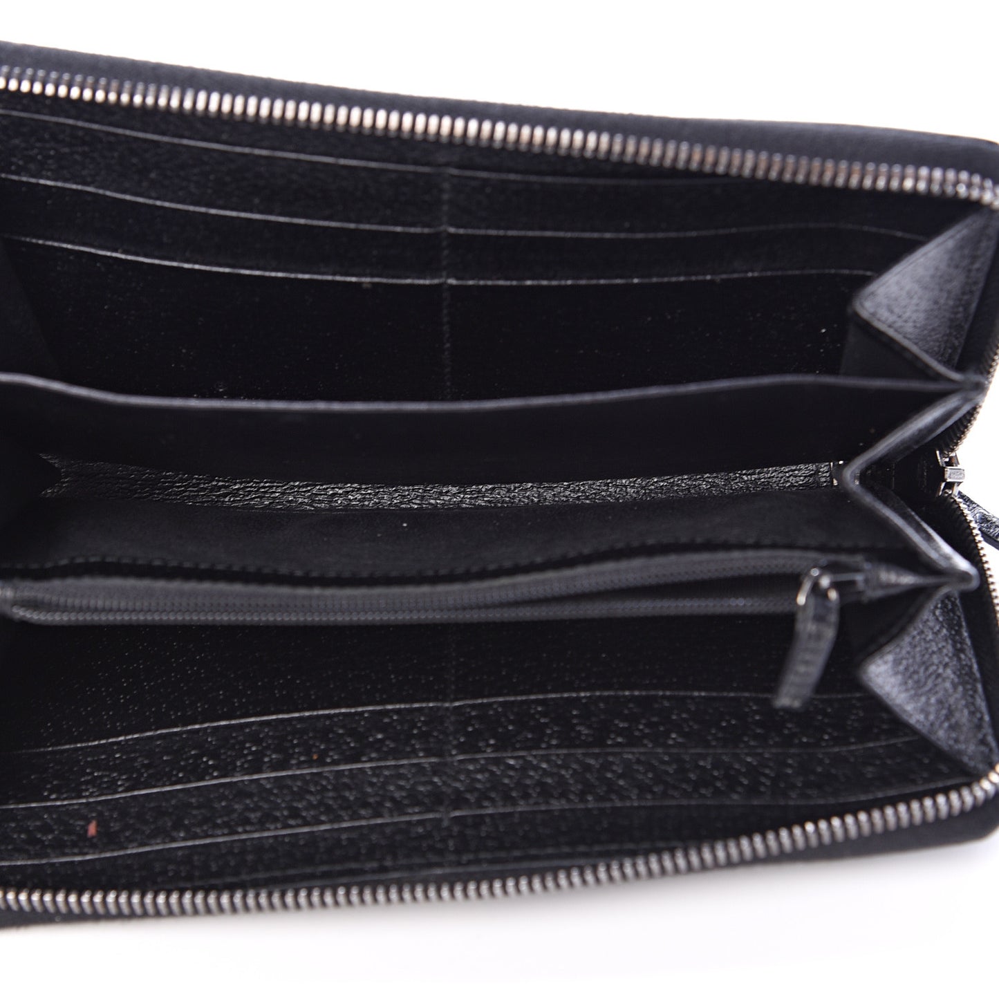 Monogram Metal Bar Zip Around Wallet Black