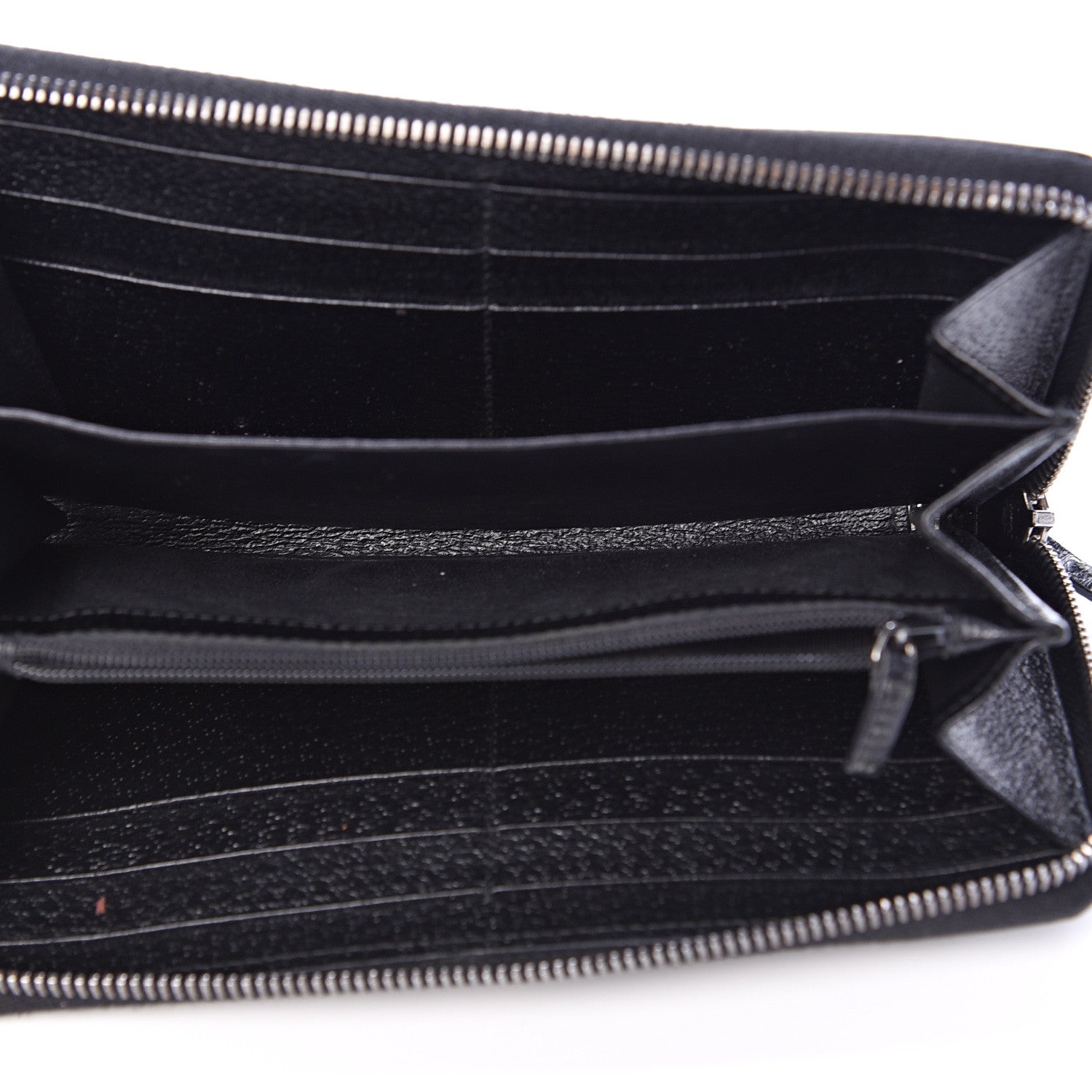 Gucci Monogram Metal Bar Zip Around Wallet Black 4 of 6