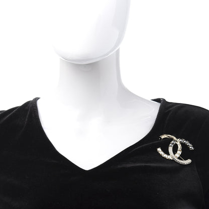 Chanel Pearl Crystal Bright Young Thing CC Brooch Gold 2 of 5