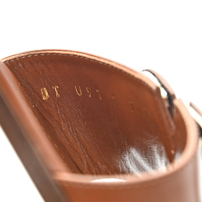 Valentino Garavani Calfskin Vlogo Flat Slide Sandals 36.5 Saddle Brown 8 of 10