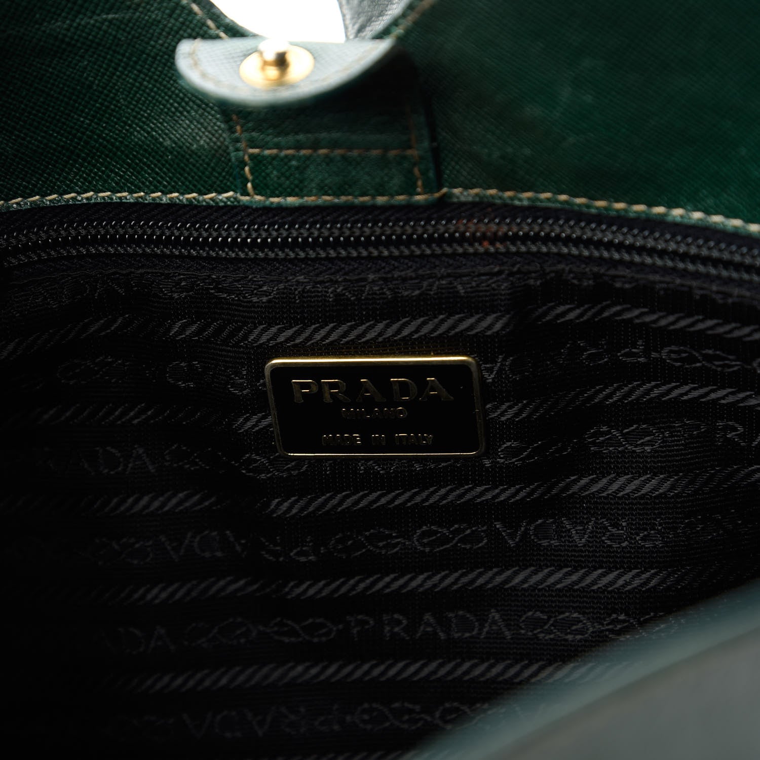 Prada Saffiano Bucket Bag Biliardo 8 of 9