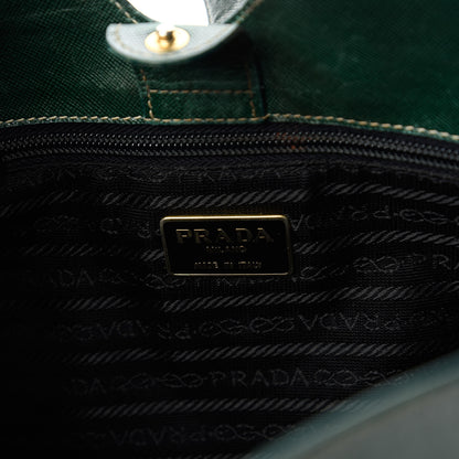 Prada Saffiano Bucket Bag Biliardo 8 of 9