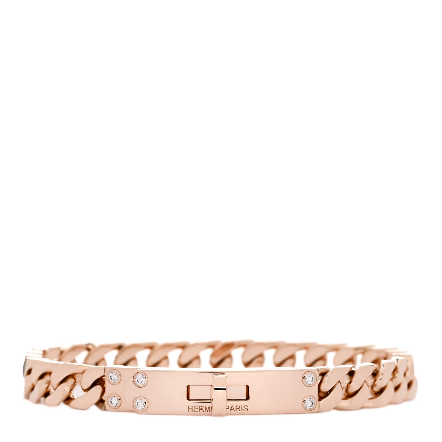 18K Rose Gold Diamond PM Kelly Chaine Bracelet XS