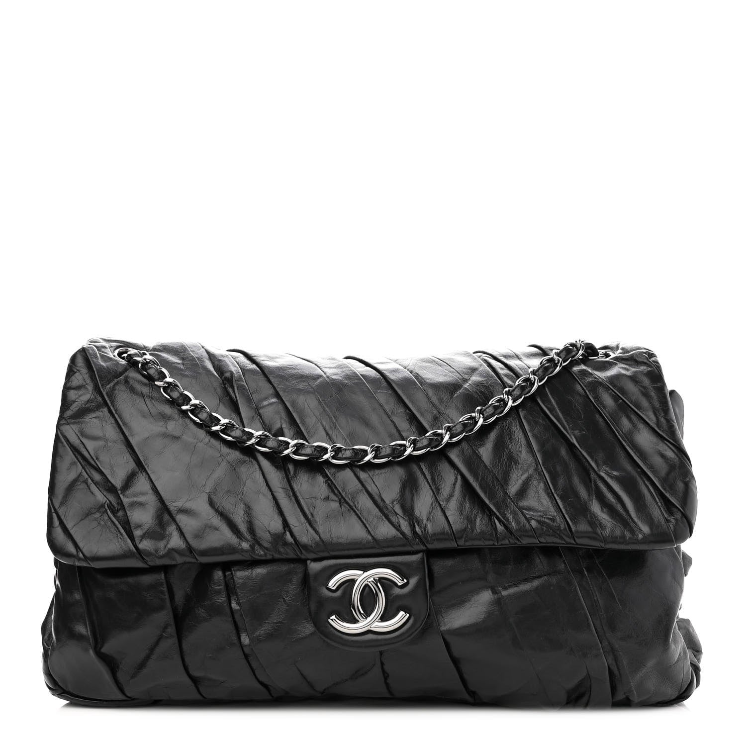 Chanel Glazed Calfskin Twisted Maxi Flap Black 1 of 10