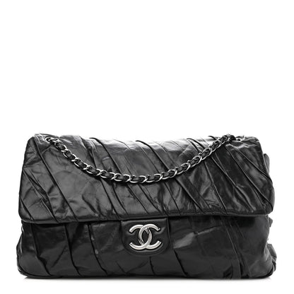 Chanel Glazed Calfskin Twisted Maxi Flap Black 1 of 10