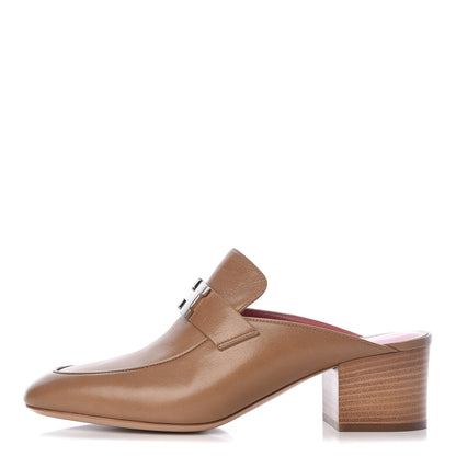 Hermes Goatskin Paradis Mules 38 Taupe 1 of 9