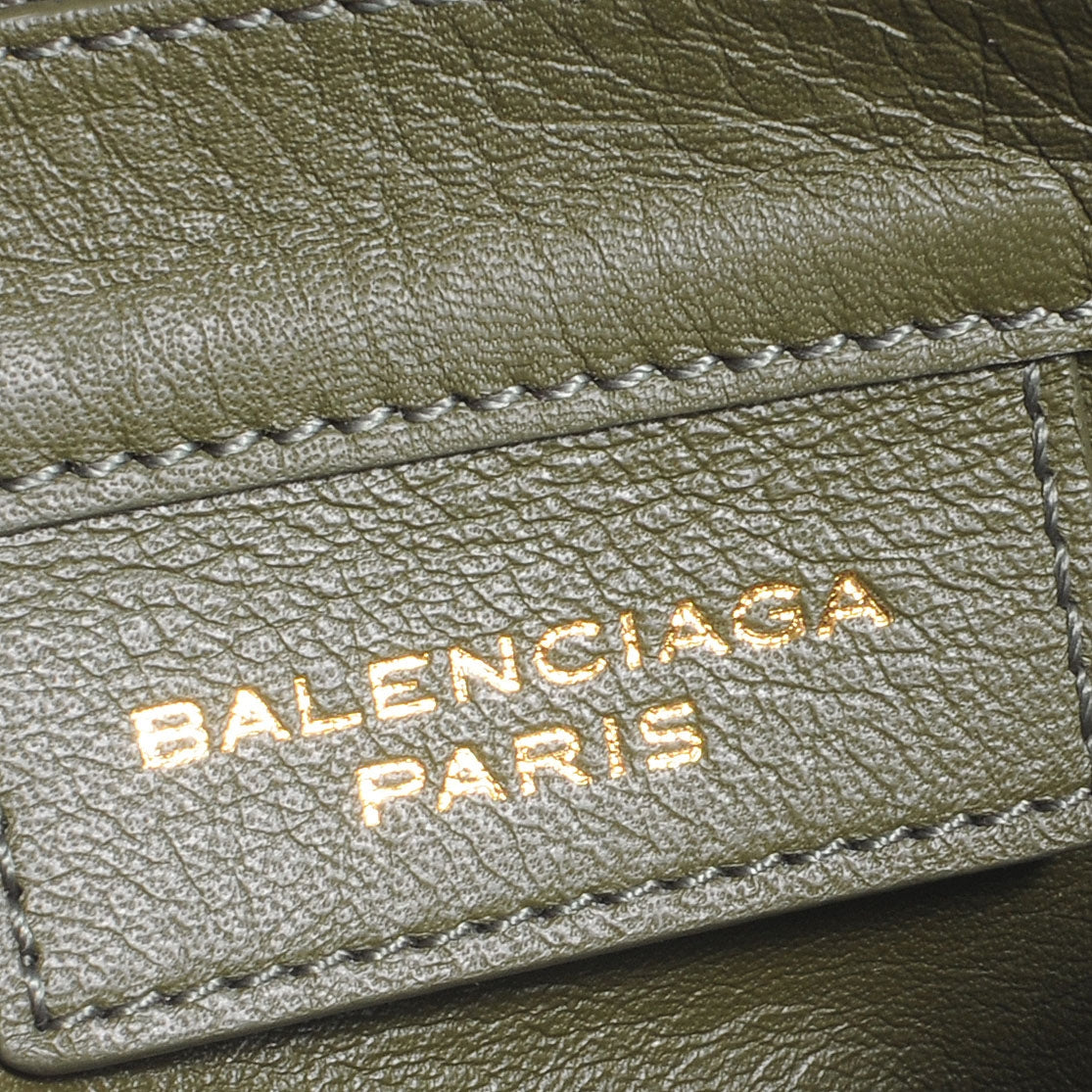 Balenciaga Grained Calfskin Papier Mini Triple Crossbody Vert Kaki 5 of 8