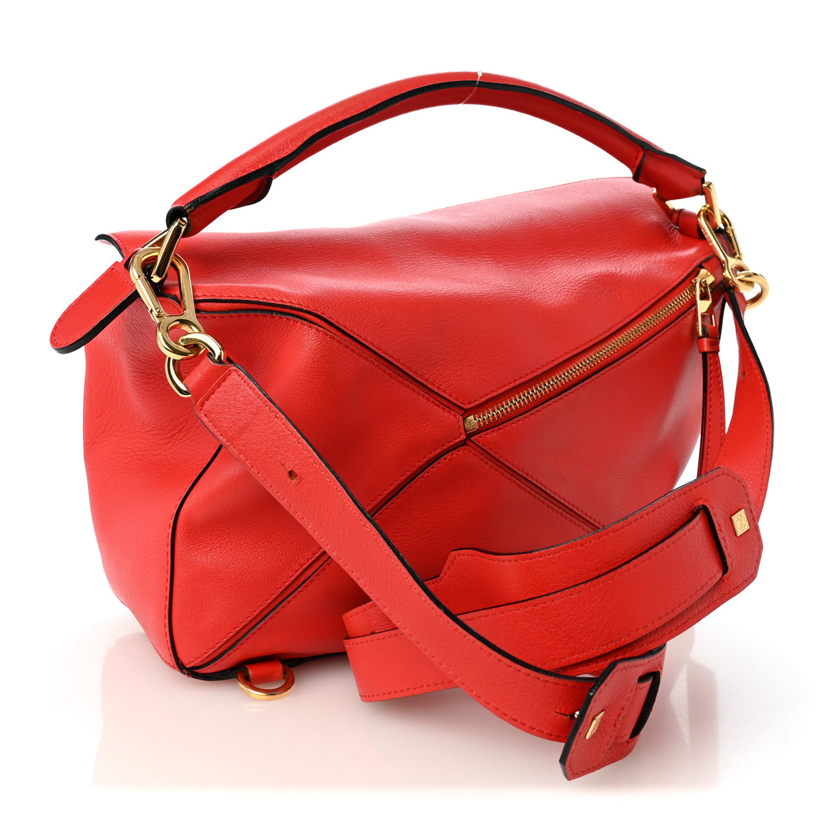 Calfskin Medium Puzzle Bag Scarlet