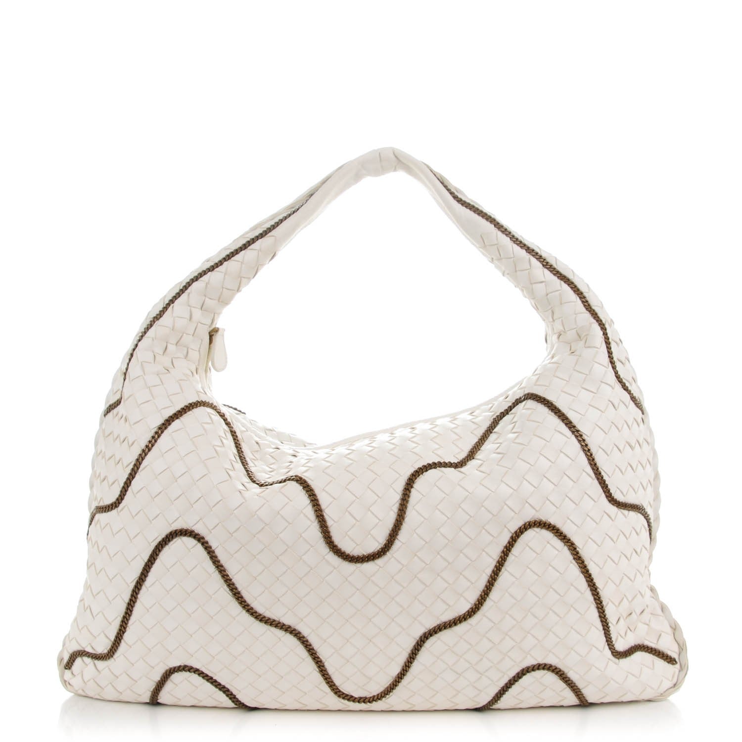 Bottega Veneta Nappa Intrecciato Medium Veneta Chain Hobo White 1 of 8
