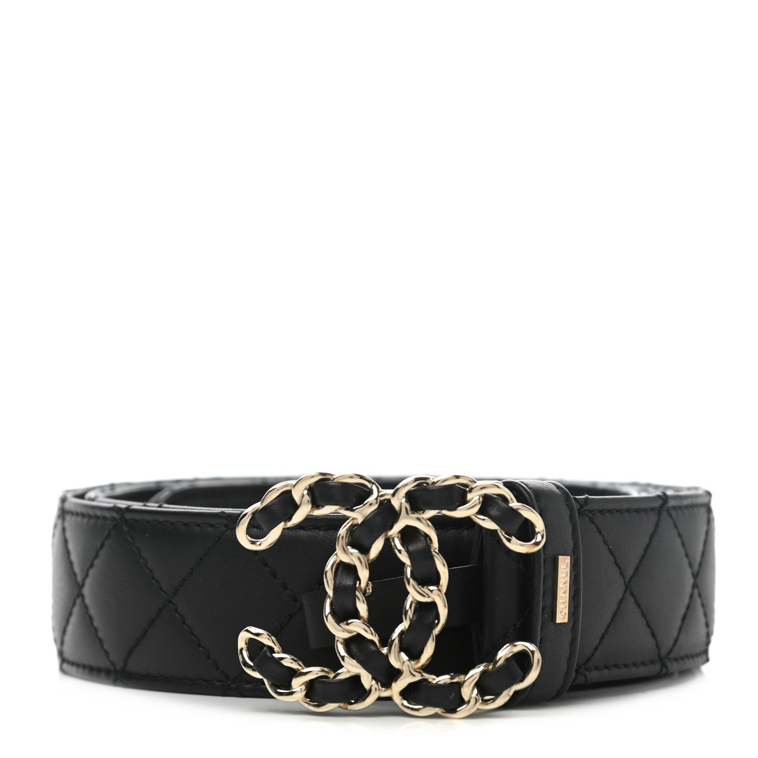 Chanel Lambskin Quilted CC Chain Belt 85 34 Black 1 of 8