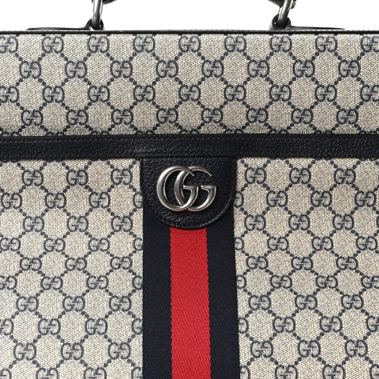 Gucci GG Supreme Monogram Web Savoy Garment Bag Beige Blue 7 of 9
